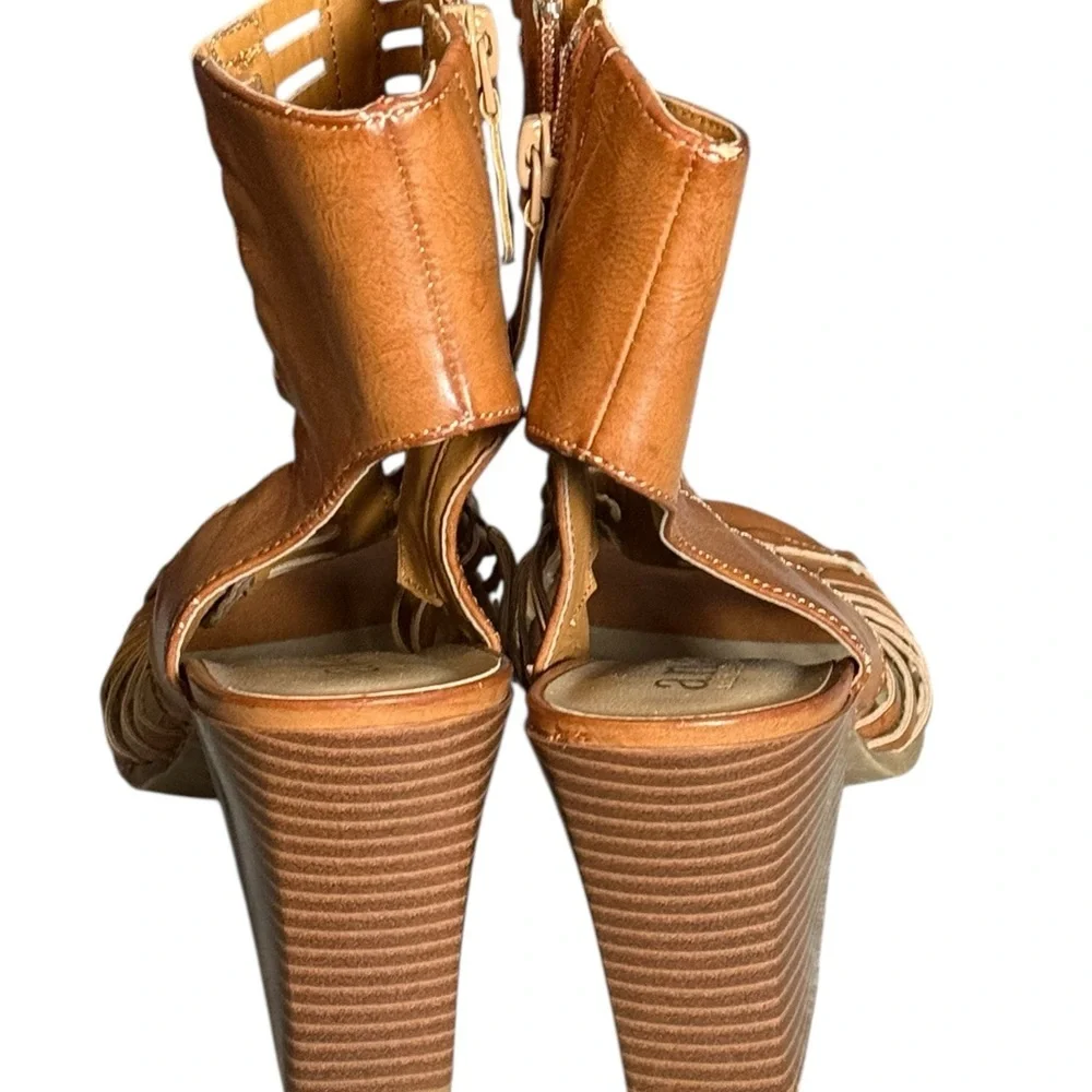 A.N.A. Brown Caged Heeled Sandals Size 7